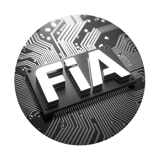 FIA Labs seal — FiA mark on a circuit die